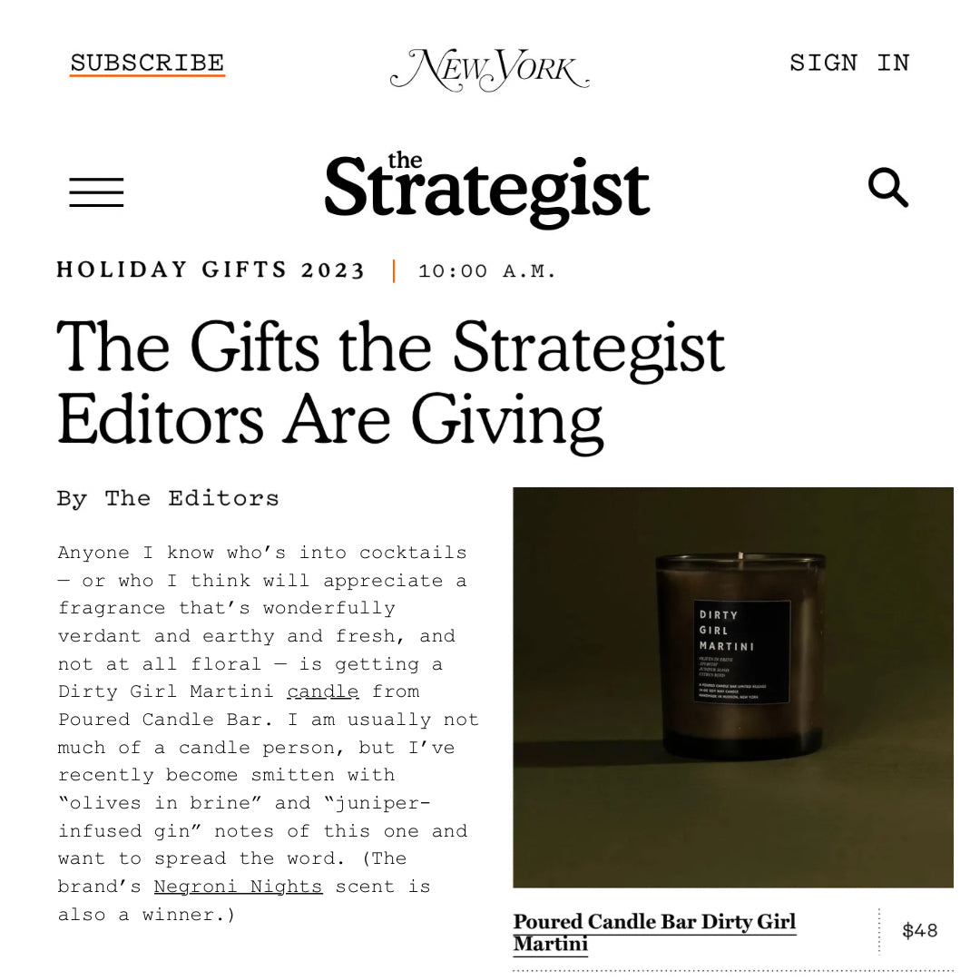 DIRTY GIRL MARTINI - Strategist Article - Poured New York