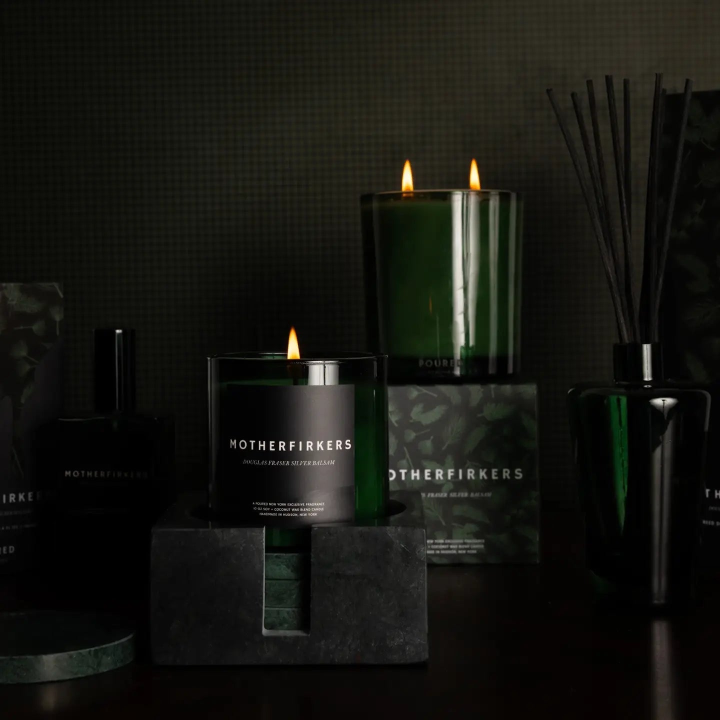 MOTHERFIRKERS - Candle - Moody Lifestyle Shot - Poured New York