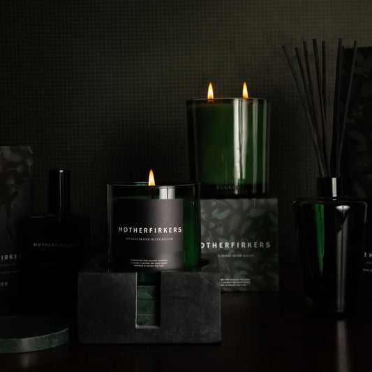 MOTHERFIRKERS - Candle - Moody Lifestyle Shot - Poured New York