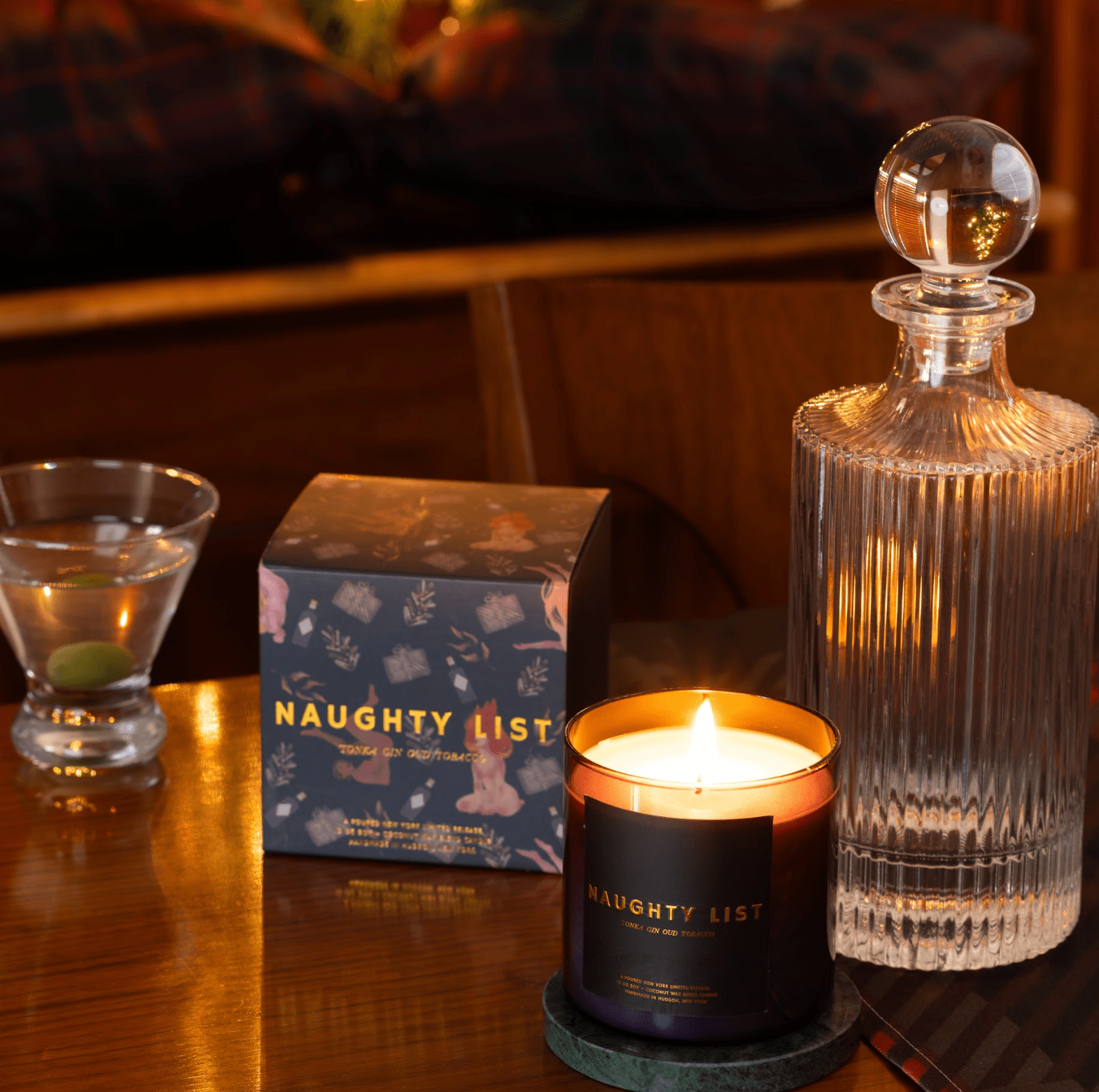 NAUGHTY LIST - Candle - Moody Lifestyle Shot - Poured New York