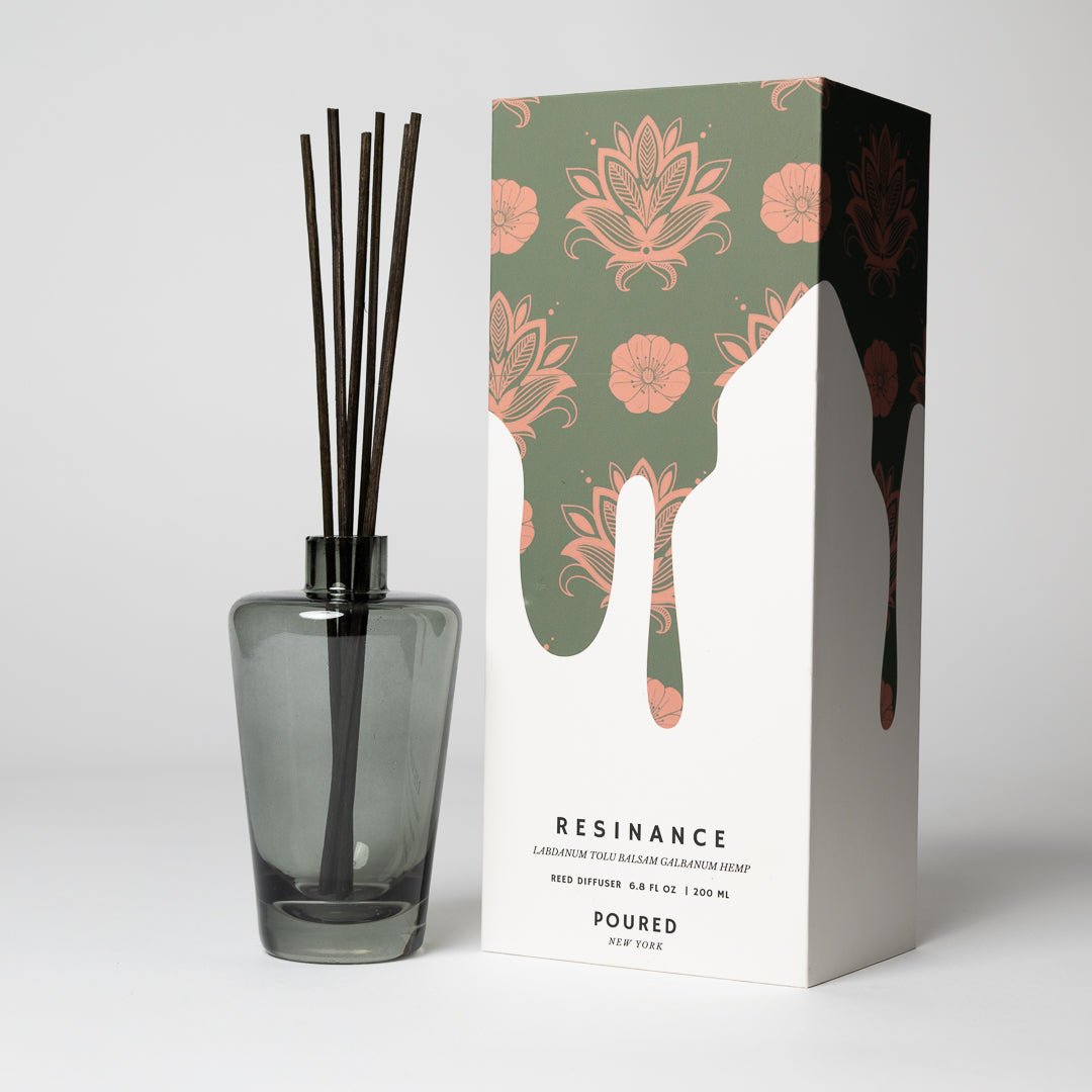 RESINANCE - Hand blown glass Reed Diffuser - Box - Poured New York