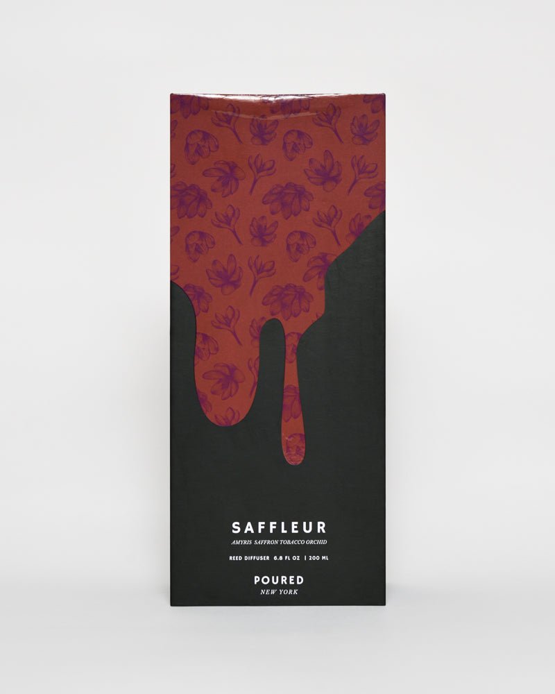 SAFFLEUR - Hand blown glass Reed Diffuser - Box - Poured New York