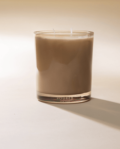 Poured New York 'Shroom Bloom' Two Wick Candle on a neutral background 