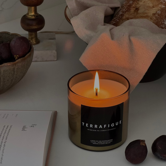 TERRAFIGUE - Candle - Moody Lifestyle Shot - Poured New York