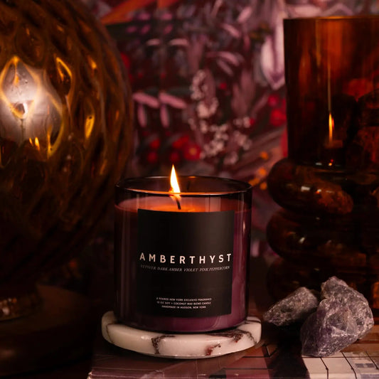 AMBERTHYST - Candle - Moody Lifestyle shot - Poured New York