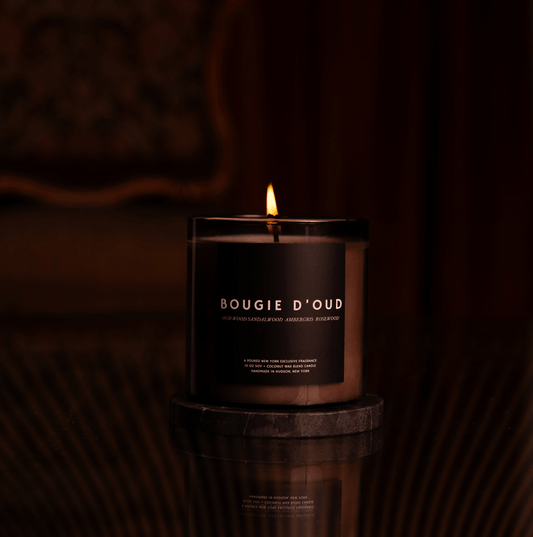 BOUGIE D'OUD - Candle - Moody Lifestyle Shot - Poured New York
