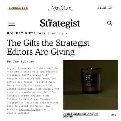 DIRTY GIRL MARTINI - Strategist Article - Poured New York