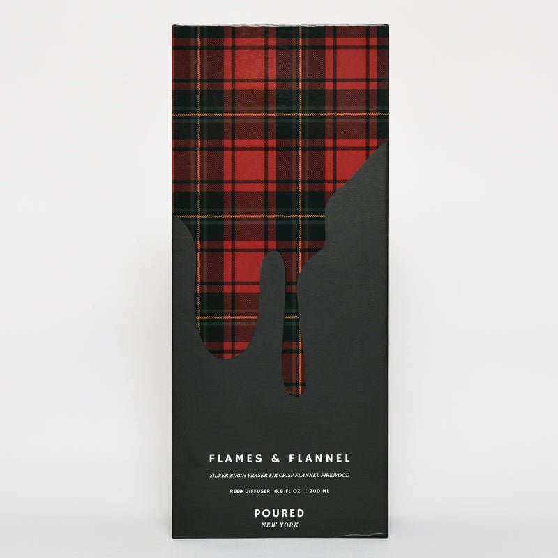 FLAMES & FLANNEL - Hand blown glass Reed Diffuser - Poured New York