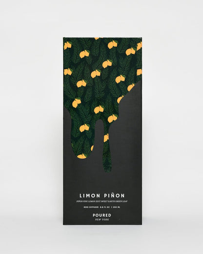 LIMON PIÑON - Hand blown glass Reed Diffuser - Box - Poured New York