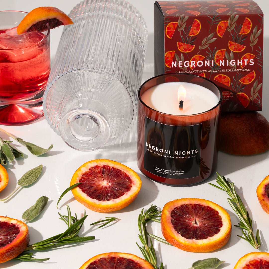 NEGRONI NIGHTS - Candle - Light Lifestyle Shot - Poured New York