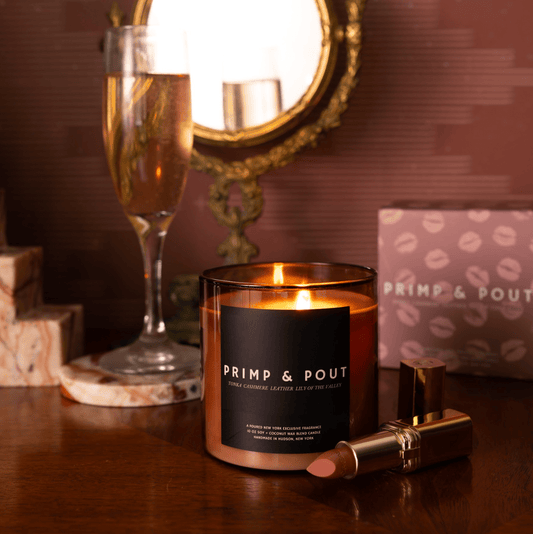 PRIMP & POUT - Candle - Moody Lifestyle Shot - Poured New York
